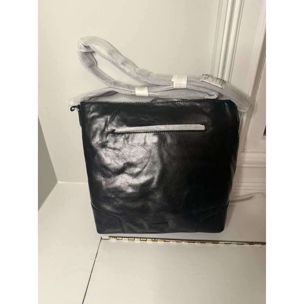 Rebecca Minkoff Regan Slim Bucket Bag Leather Black NWT $275 [jb] - Picture 6 of 13
